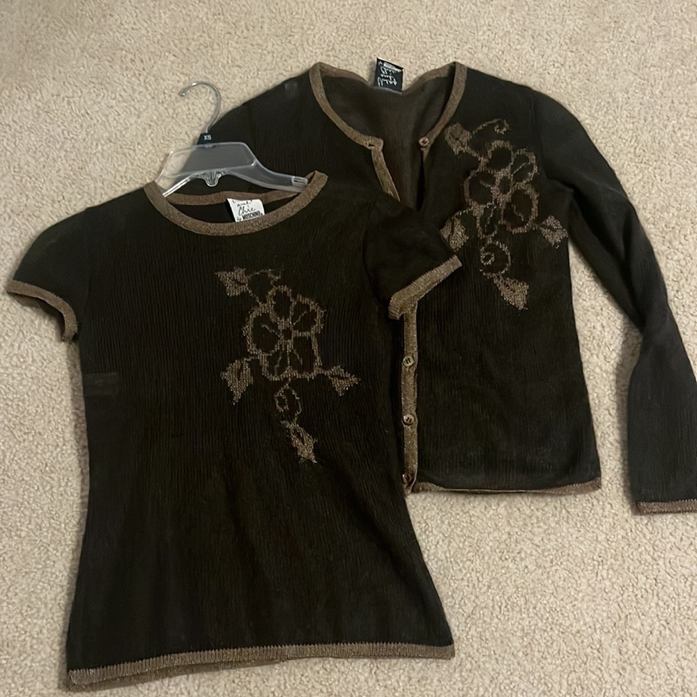 Moshcino cheap and chic mohair baby tee and cardigan set